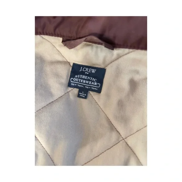 J. Crew Quilted Vest in Burgundy and Tan - Picture 6 of 7